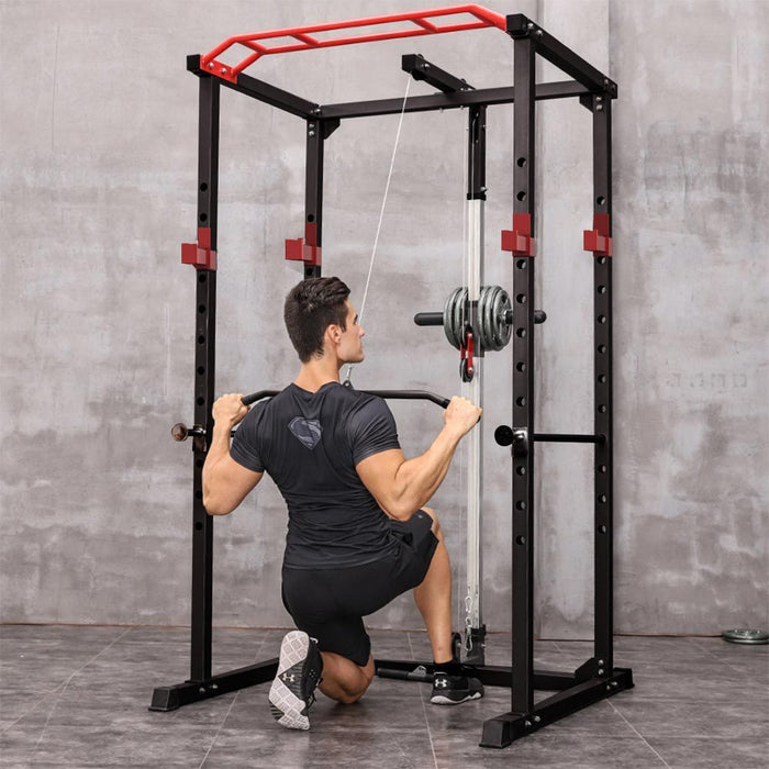 Multi-functional Power Cage,Home Adjustable Pullup Squat Rack 1000Lbs Capacity Comprehensive Fitness Barbell Rack - DTYStore