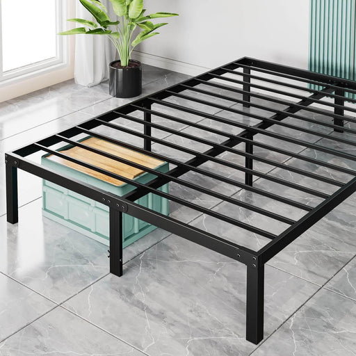 Heavy Duty Metal Bed Frame with Sturdy Steel Slat Support,QUEEN - DTYStore