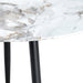 A modern minimalist circular dining table with a diameter of 40 inches, a 0.3 inch thick imitation marble pattern tabletop and black metal legs 40 '* 40' * 30 'DT-1164