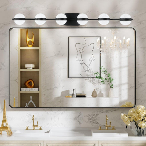 Vanity Lights With 6 LED Bulbs For Bathroom Lighting(Black) - DTYStore