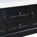 TREXM Storage Bench with 2 Drawers and 2 Cabinets, Shoe Bench with Removable Cushion for Living Room, Entryway (Black)