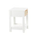 15.75" Rattan End table with drawer, Modern nightstand, side table for living room, bedroom,white - DTYStore