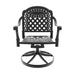 Cast Aluminum Patio Swivel Chair 2PCS With Black Frame and Cushions In Random Colors - DTYStore