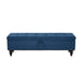 59" Bed Bench with Storage Blue Fabric