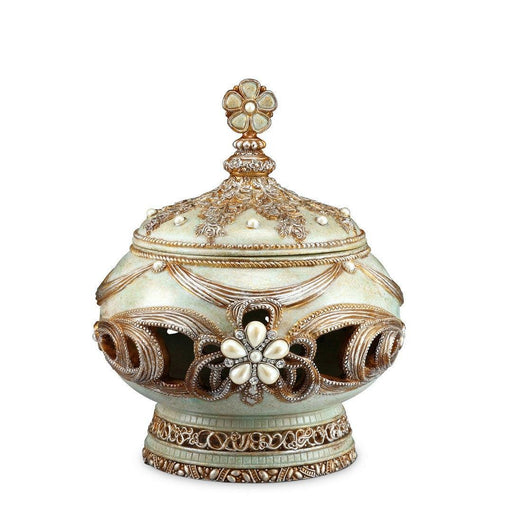 11.25" Tall Polyresin Decorative Jewelry Box, Vintage Rose Design - DTYStore