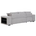 104.5" Pull Out Sleeper Sofa Reversible L-Shape 3 Seat Sectional Couch with Storage Chaise and 2 Stools for Living Room Furniture Set,Gray