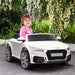 6V Kids Electric Ride On Car, Licensed Audi TT RS with Seat and Remote Control, Horn, Music, MP3 - White