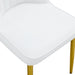 2 modern dining chairs, sleek PU leather backrest, and gold metal legs bring a comfortable home experience to the kitchen, bedroom, and office.W1151P183322 - DTYStore
