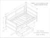 Daybed with two drawers, Twin size Sofa Bed, Two Storage Drawers for Bedroom,Living Room ,White