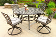 Round 4 - Person 49' Long Aluminum Dining Set with Sunbrella Cushions - DTYStore