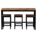 Counter Height Extra Long Dining Table Set with 3 Stools Pub Kitchen Set