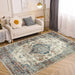 Area Rug 5x7 Vintage Bohemia Large Persian Non-slip Washable Rug For Living Room Kitchen Bedroom Living Room Flower Design Blue/Yellow - DTYStore