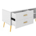 Modern TV Stand with 5 Champagne Legs - Durable, Stylish, Spacious Storage for TVs up to 77"