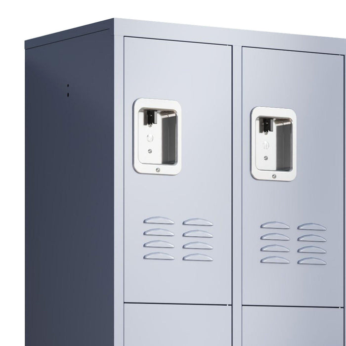 9 Door 72"H Metal Lockers With Lock for Employees,School,Office,Gym,Bedroom,Storage Locker Cabinet,Gray,Assembly Required