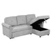 83" Modern Convertible Sleeper Sofa Bed with Storage Chaise,Gray(Old Sku:SG000346AAA)