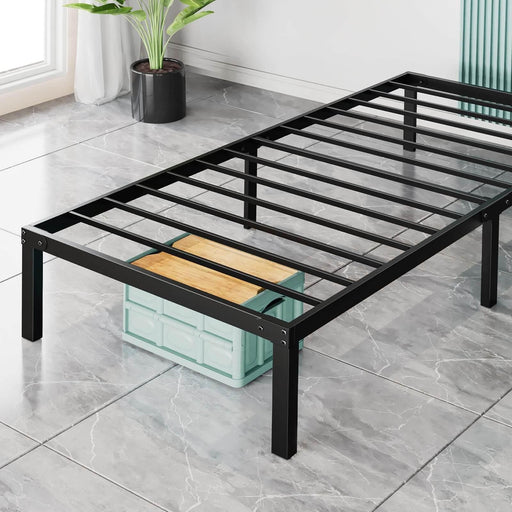 Heavy Duty Metal Bed Frame with Sturdy Steel Slat Support, TWIN - DTYStore