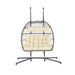 2 Person Outdoor Rattan Hanging Chair Patio Wicker Egg Chair - DTYStore