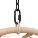 Outdoor Indoor Swing Egg Chair Natural color wicker with beige cushion - DTYStore