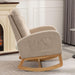 Accent Rocking Chair with Footrest High Back Rubber Wood Rocking Legs Bedroom Living Space 26.77D X 38.36W X 39.76H Inch