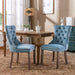 Nikki Collection Modern, High-end Tufted Solid Wood Contemporary Velvet Upholstered Dining Chair with Wood Legs Nailhead Trim 2-Pcs Set,Light Blue