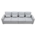 Modern Linen Fabric Sofa with Armrest Pockets and Pillows, Minimalist Style Couch