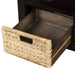 Rustic Storage Bench with 3 Drawers and 3 Rattan Baskets, Shoe Bench for Living Room, Entryway