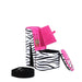 9" Tall Display Jewelry Box with Hidden Storage, High Heel Shoe Design, Zebra Print