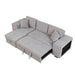 104.5" Pull Out Sleeper Sofa Reversible L-Shape 3 Seat Sectional Couch with Storage Chaise and 2 Stools for Living Room Furniture Set,Gray