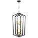 8-Light Lantern Tired Farmhouse Ceiling Hanging Light Black Chandelier Metal Modern Pendant Light Fixtures for Kitchen Island Dining Room Living Room Foyer Entryway(E12 Bulbs Not Included)