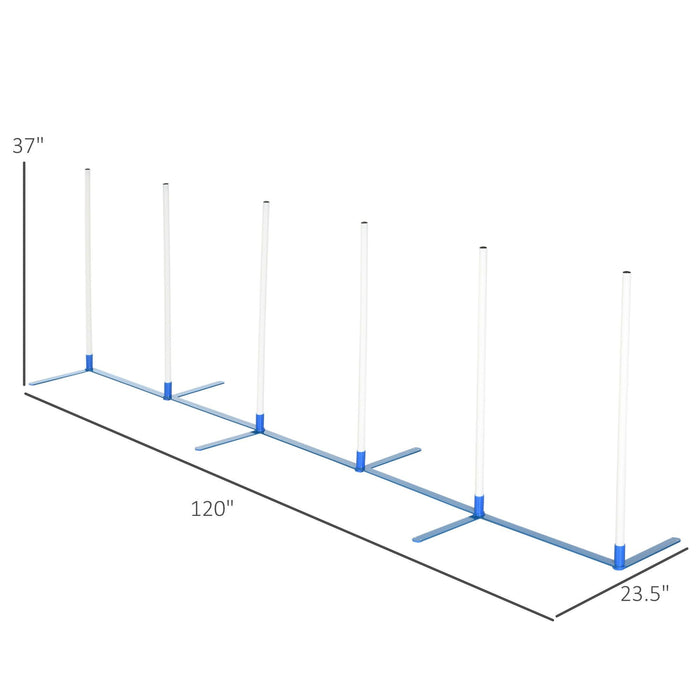 Agility Weaves Poles, Adjustable Dog Agility Kit Training Course Equipment for Puppy with Storage Bag