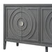 Retro Sideboard Door with Circular Groove Design and Round Metal Door Handle for Entrance, Dining Room, Living Room - DTYStore
