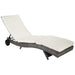 Outsunny Wicker Chaise Lounge Pool Chair, Outdoor PE Rattan Cushioned Patio Sun Lounger w/ 5-Level Adjustable Backrest & Wheels for Easy Movement, Cream White - DTYStore