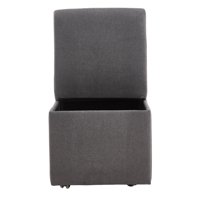 360 Degree Swivel Upholstered Dining Chairs Set of 2 Swivel Dining Room Chairs Kitchen Chairs Casters & Storage Comfy Modern Rolling Chair for Living Room Fabric Armless Chair - DTYStore