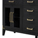 6-drawer and 2-Cabinet Retro Sideboard with Extra Large Storage Space and Gold Handles