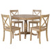 Modern Dining Table Set for 4,Round Table and 4 Kitchen Room Chairs,5 Piece Kitchen Table Set for Dining Room,Dinette,Breakfast Nook,Natural Wood Wash