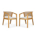 Acacia Wood Outdoor Dining Set of 5, Dining Furniture Set with 1 Table 4 Chairs, Teak and Beige - DTYStore