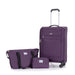 3-Piece Set Softshell Suitcase Spinner Wheels Terylene Polyester Luggage Sets Carry On Purple