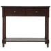 TREXM Daisy Series Console Table Traditional Design with Two Drawers and Bottom Shelf (Espresso)