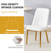 2 modern dining chairs, sleek PU leather backrest, and gold metal legs bring a comfortable home experience to the kitchen, bedroom, and office.W1151P183322 - DTYStore