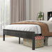 Full Size Bed Frame with Storage Headboard, Metal Platform Bed with Charging Station, Bookcase Storage, No Box Spring Needed, Easy Assembly, Noise-Free, Black - DTYStore
