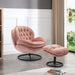 Accent chair TV Chair Living room Chair Pink sofa with Ottoman - DTYStore
