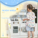 Play Kitchen, Kids Kitchen Playset Pretend Play Toy Kitchen with Play Phone, Chalkboard, Towel Rack, Ice Maker, 5 Accessories, Storage Space, Microwave & Sink, Gift for 3-8 Years, White