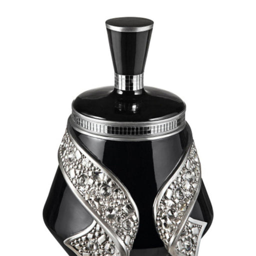 14" Tall Polyresin Decorative Jewelry Box "Stellaire", Black and Silver finish - DTYStore