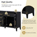 6-drawer and 2-Cabinet Retro Sideboard with Extra Large Storage Space and Gold Handles