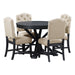 Functional Furniture Retro Style Dining Table Set with Extendable Table and 4 Upholstered Chairs for Dining Room and Living Room