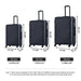 3 Piece Luggage Sets ABS Lightweight Suitcase with Two Hooks, Spinner Wheels, TSA Lock