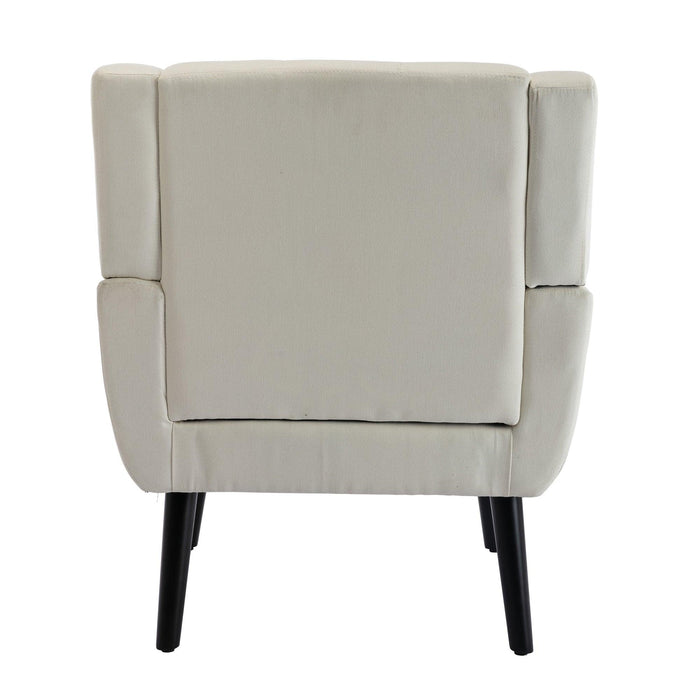 Modern Soft Linen Material Ergonomics Accent Chair Living Room Chair Bedroom Chair Home Chair With Black Legs For Indoor Home