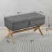 35 Inch Storage Ottoman Bench with Button-Tufted Design and Linen Storage