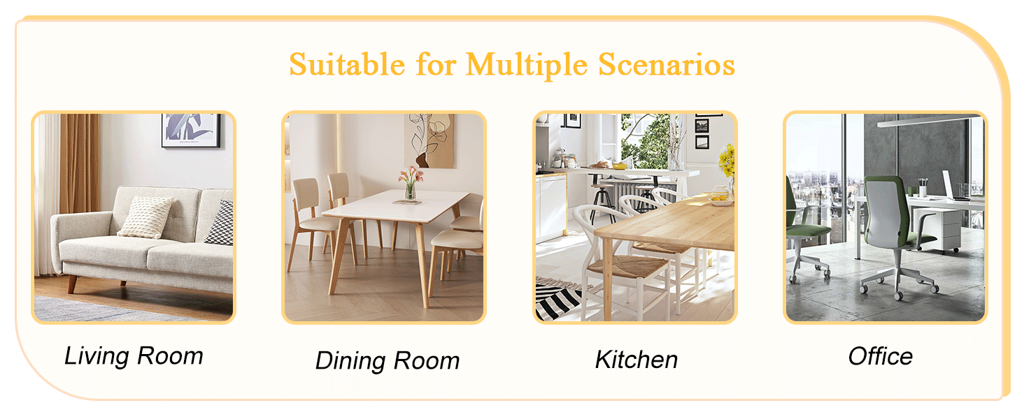 Extended Seat Cushion PU Dining Chair Set - Four Pieces.Smooth line design.Can integrate well into various modern home decoration styles.White and Dark Gray Splicing Colors. - DTYStore