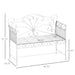 Outsunny 43' Garden Bench, Outdoor Patio Bench with Armrests, Metal Porch Bench for Backyard, Poolside, Lawn, Cream White - DTYStore